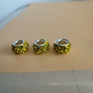 🧡10/$10 Yellow Crystal Bead Charm Set